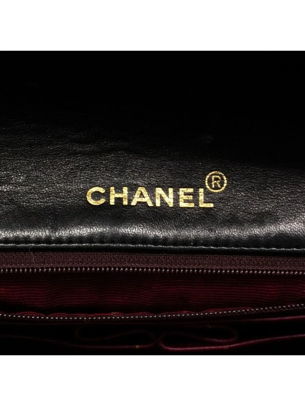 Chanel Shoulder Bag Quilted Lambskin Black Gold